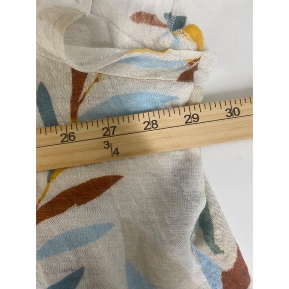 Cynthia Rowley 100% Linen Tunic Top Womens Size 3X Tropical Leaf Print Oversized - Picture 4 of 6